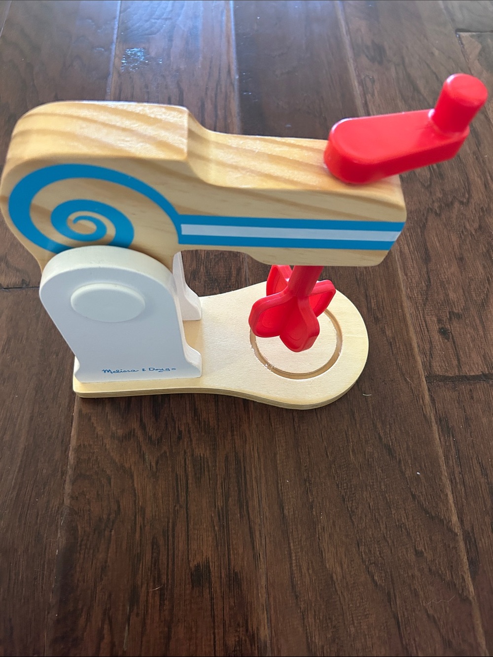 Melissa & Doug Wooden Toy Mixer in Blue, Red, White no bowls only the mixer